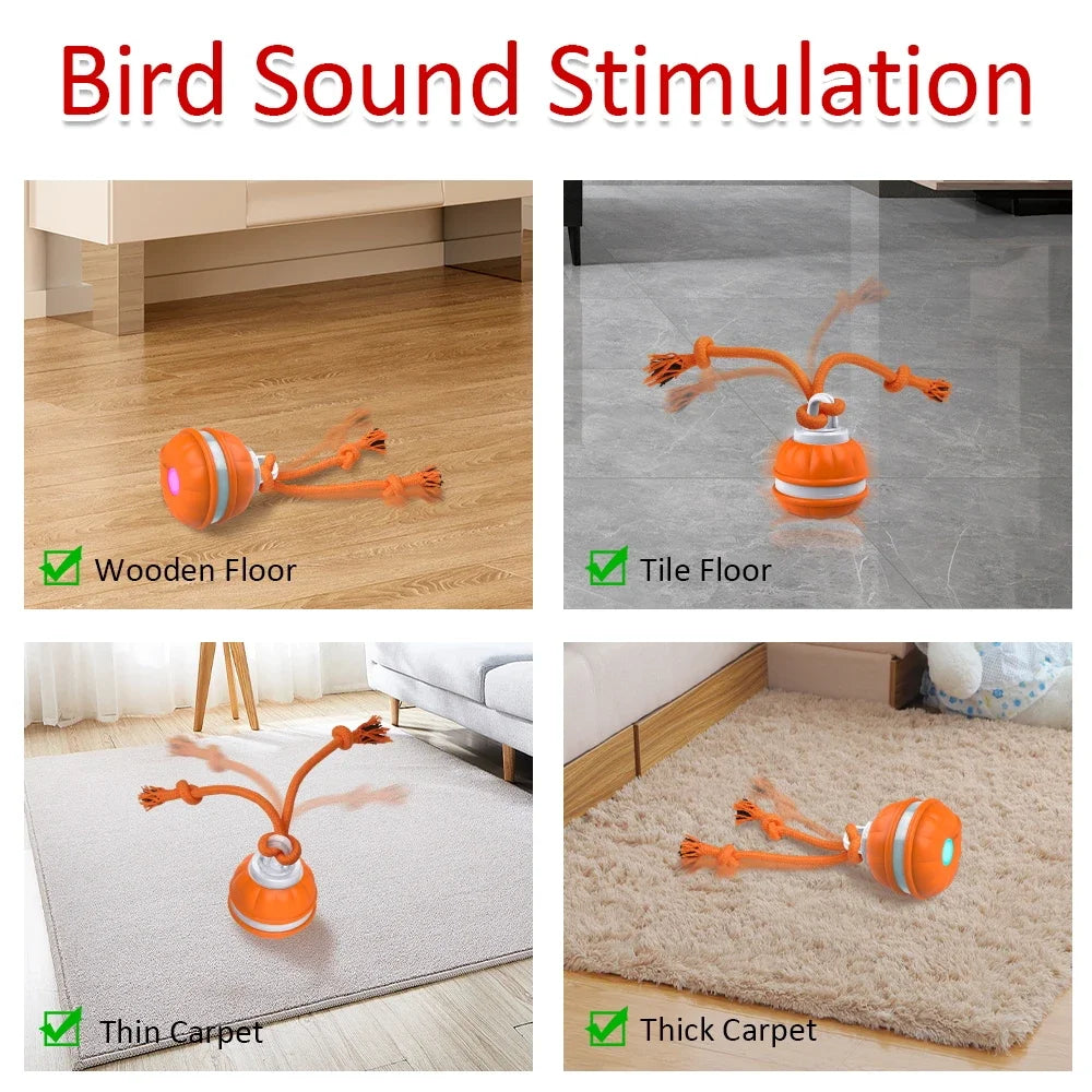 Smart Dog Toy Ball Motion Activated Interactive Small Dog Toys Rotating Teaser Ball Pet Puppy Cleaning Teeth Chew Toys Knot Rope