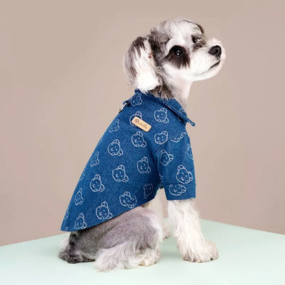 Luxury Dog Clothes Pet Dog Shirt for Small Dogs Spring Warm Puppy Costume Cute Print Cat Shirt Chihuahua Dog Clothes Pet Outfits