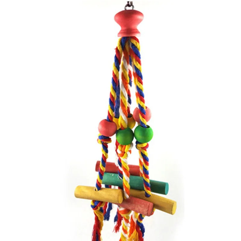 Parrot Chew Toy Cotton Rope Birds Toy Bite Bridge Bird Tearing Toys Cockatiels Training Hang Swings Birds Cage Supplies