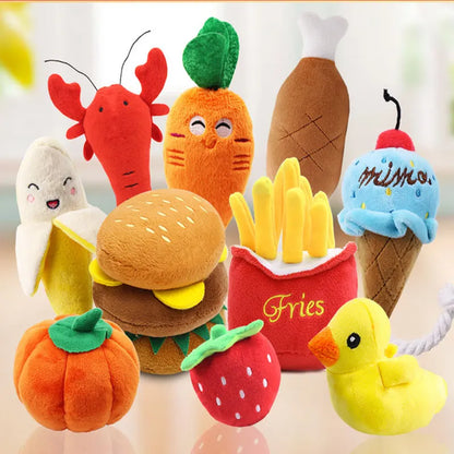 1Pc Pet Toys Fruit Animals Cartoon Dog Toy Stuffed Squeaking Cute Plush Puzzle for Dogs Cat Chew Squeaker Squeaky Toy