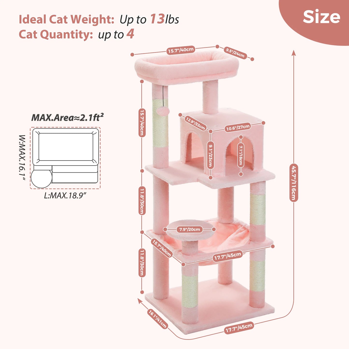 Cat Tree Furniture Tower Climb Activity Tree Scratcher Play House Kitty Tower Furniture Pet Play House