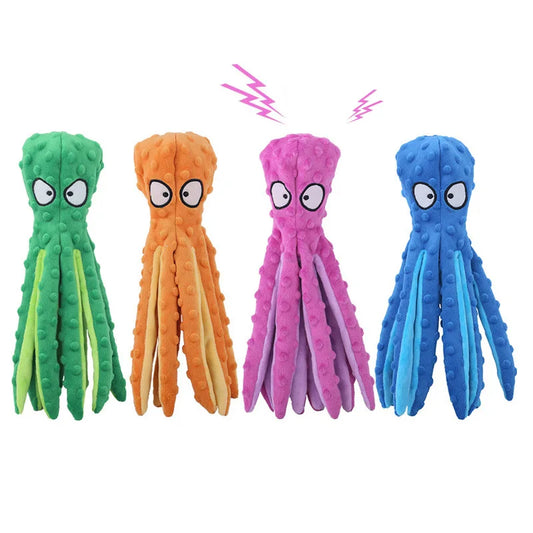 Pet Plush Toy Cat Dog Voice Octopus Shell Puzzle Toy Bite Resistant Interactive Pet Dog Teeth Cleaning Chew Toy Pet Supplies