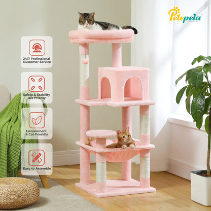 Cat Tree Furniture Tower Climb Activity Tree Scratcher Play House Kitty Tower Furniture Pet Play House