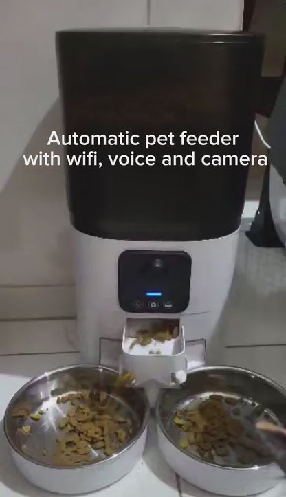 ROJECO Automatic Cat Feeder Pet Smart Cat Food Kibble Dispenser Button Version Smart Control Auto Feeder For Cat Dog Accessories